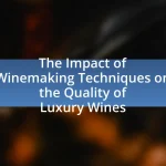 The Impact of Winemaking Techniques on the Quality of Luxury Wines