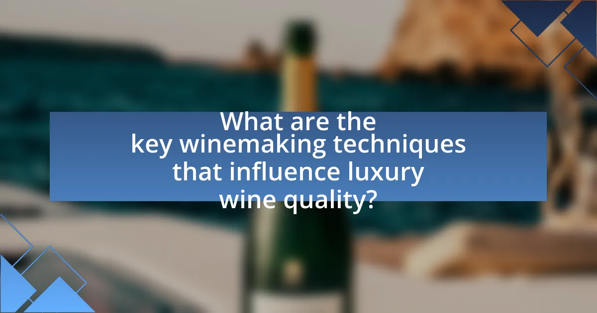 What are the key winemaking techniques that influence luxury wine quality?
